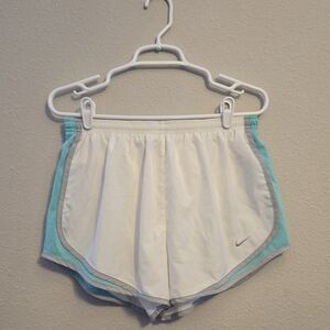Nike‎ White and Aqua Running Shorts